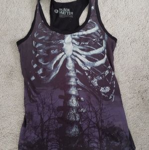 Hot Topic Black Matter Rib Cage Tank Top